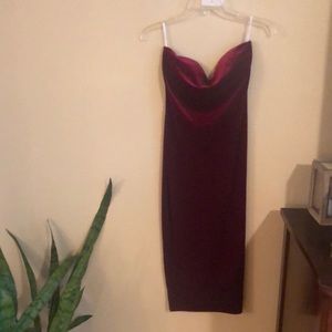 Red velvet dress